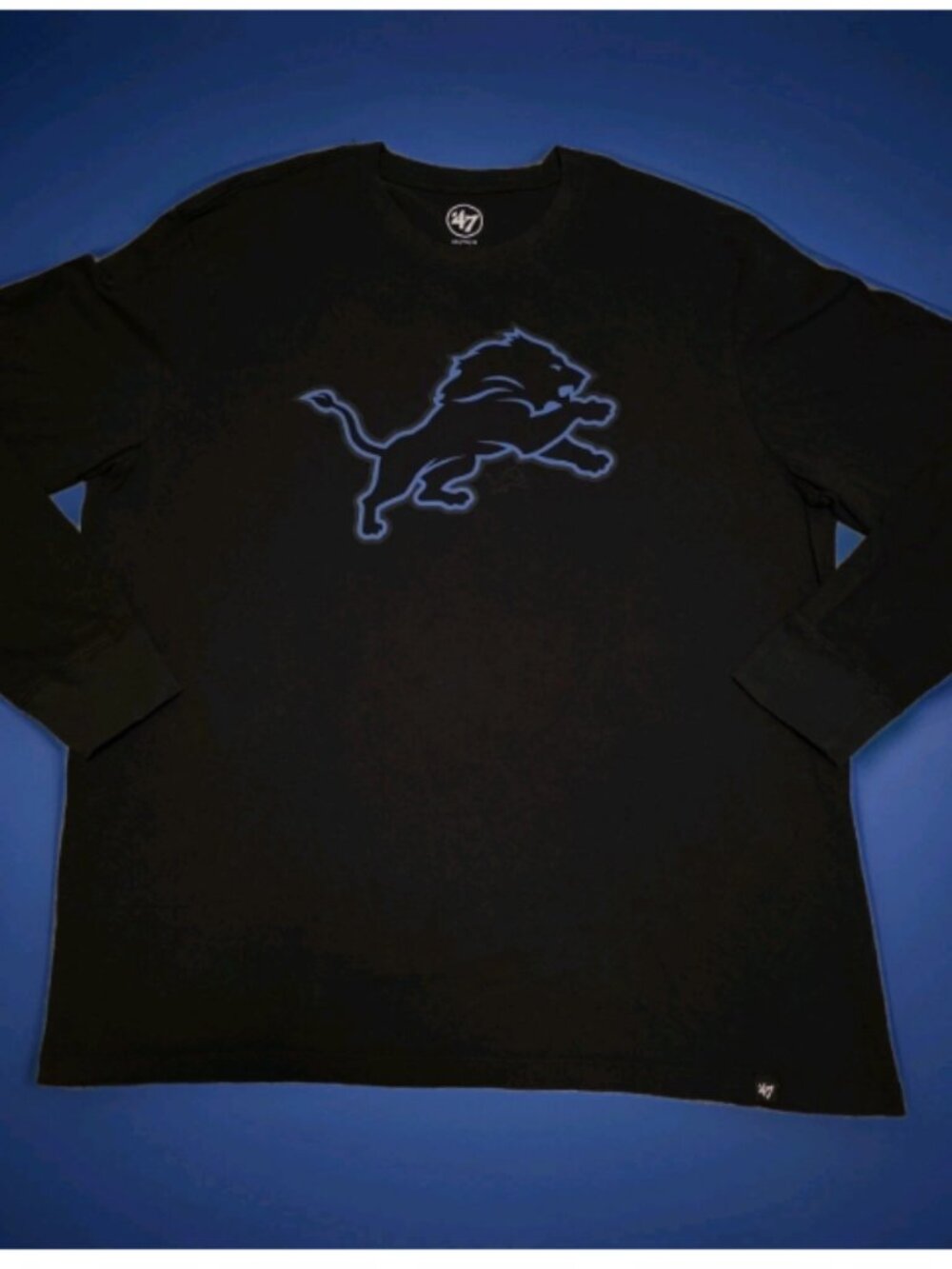 Detroit Lions 47 Brand Pop Shadow Super Rival LS T-Shirt *XXL (*See Description)